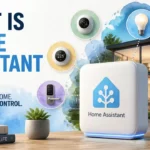 Hyper-realistic 3D rendering with watercolor textures depicting smart home automation concepts for the guide What Is Home Assistant.